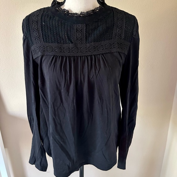 Loft mixed media blouse, size M - Picture 1 of 5
